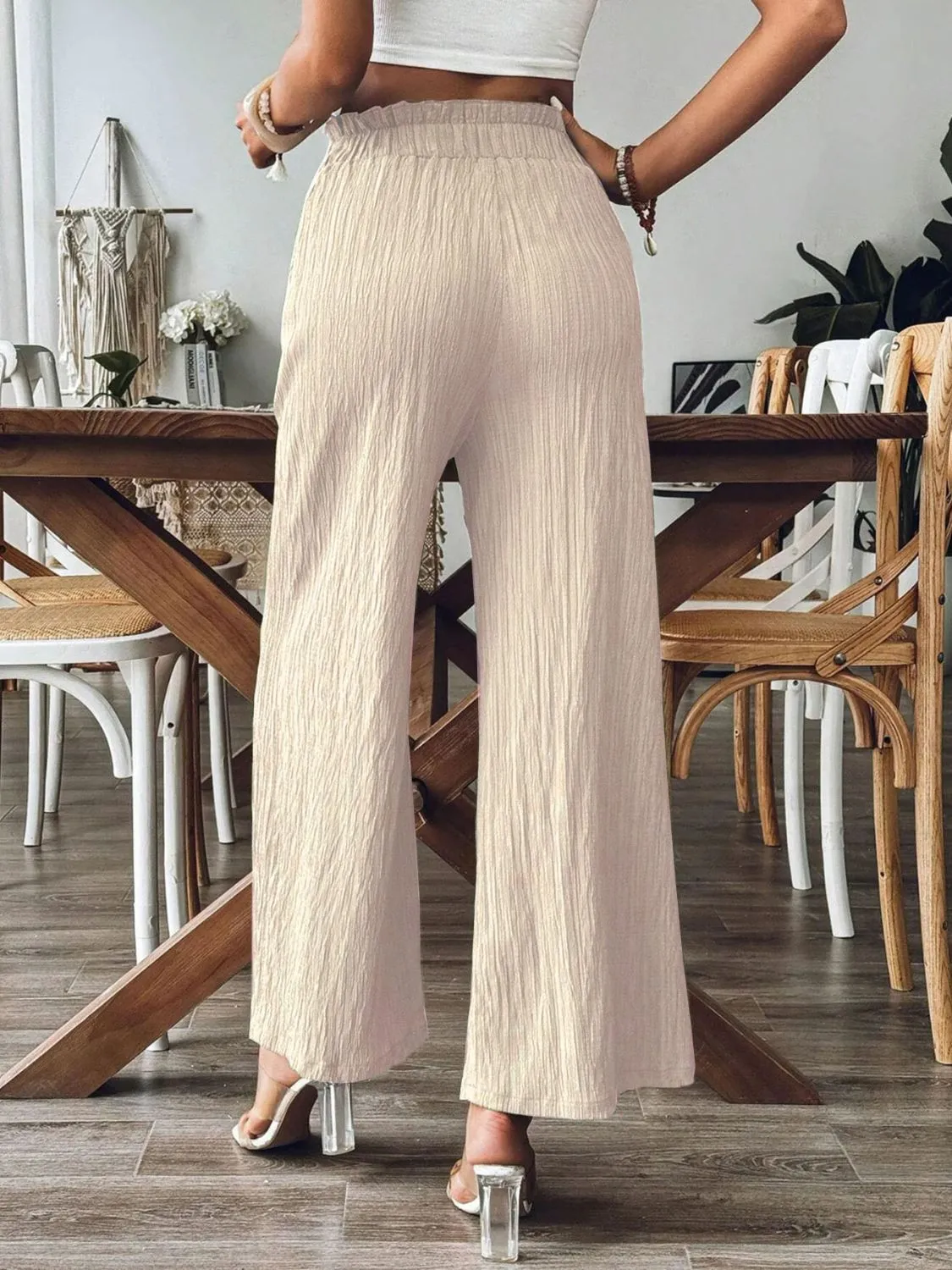 🌿 Pocketed Elastic Waist Wide Leg Pants 🌿