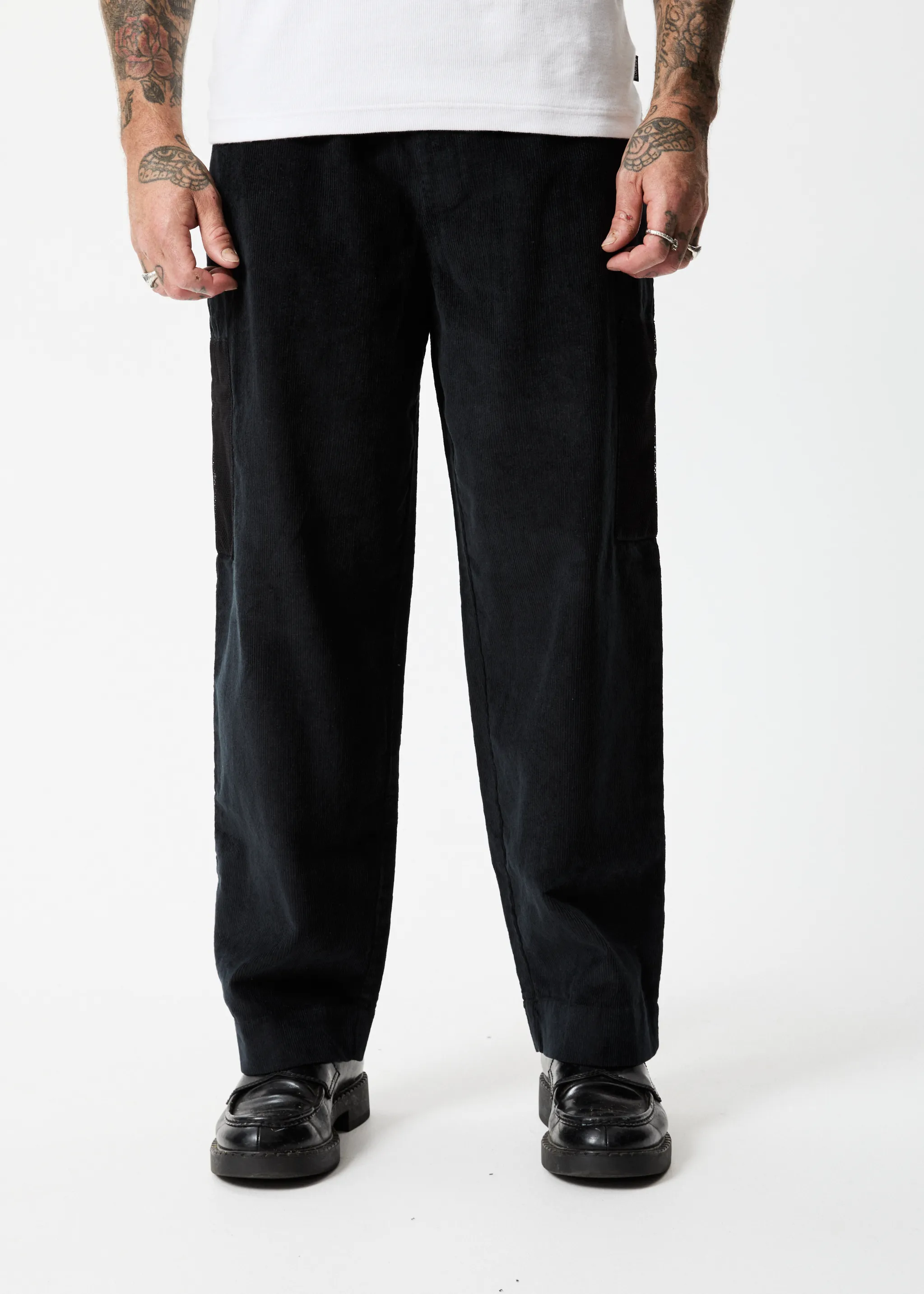 AFENDS Mens Asta - Corduroy Relaxed Pants - Black