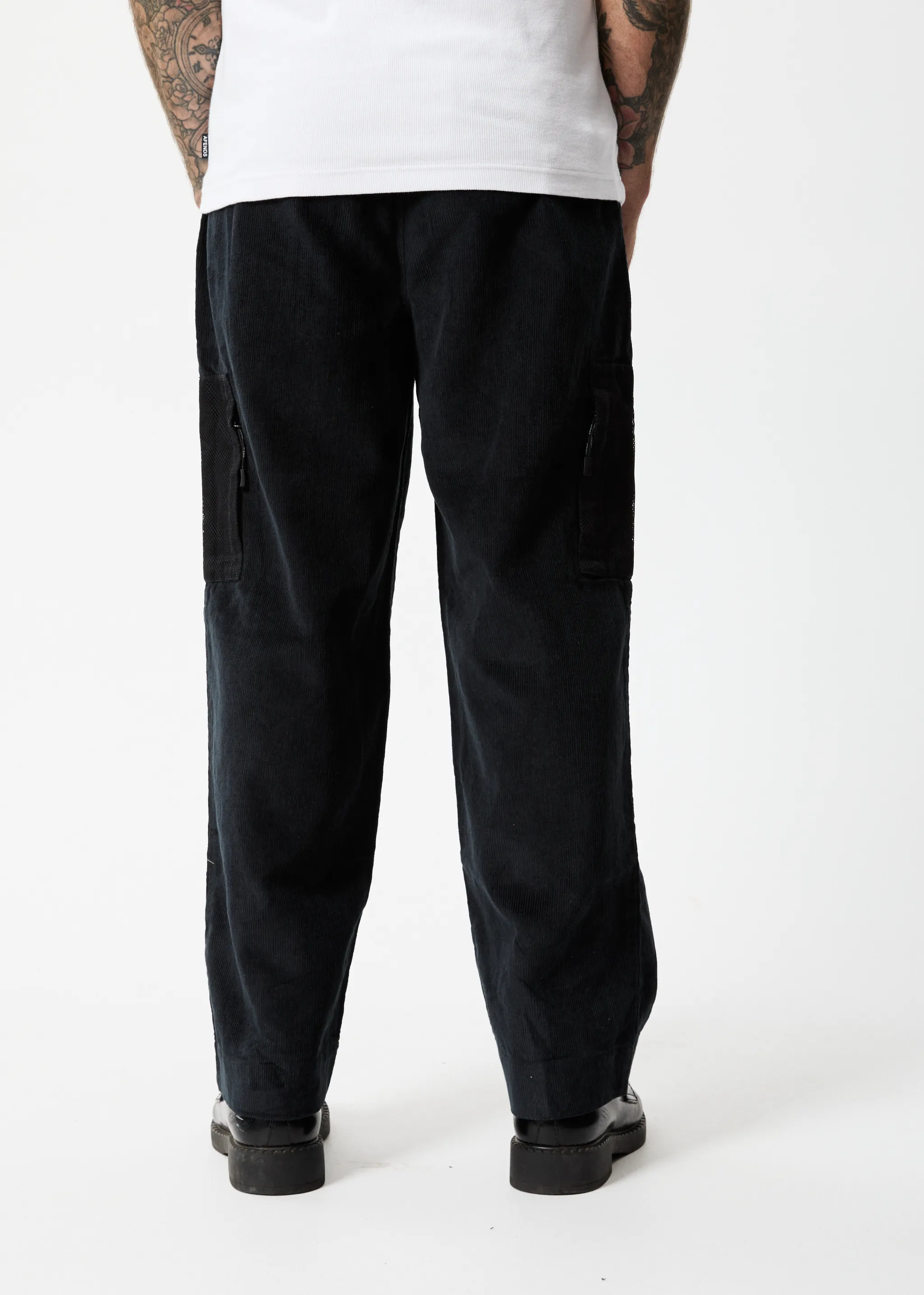 AFENDS Mens Asta - Corduroy Relaxed Pants - Black