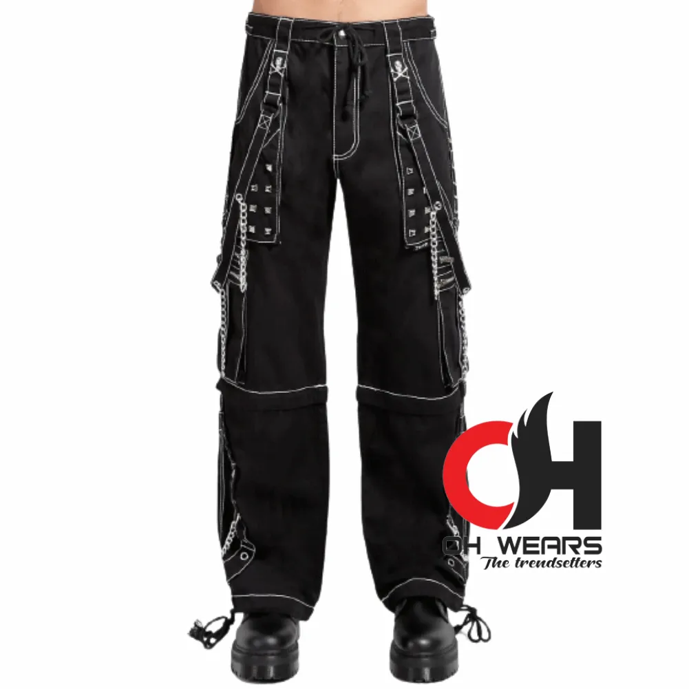 Baggy Men Black Punk Rave With Studs