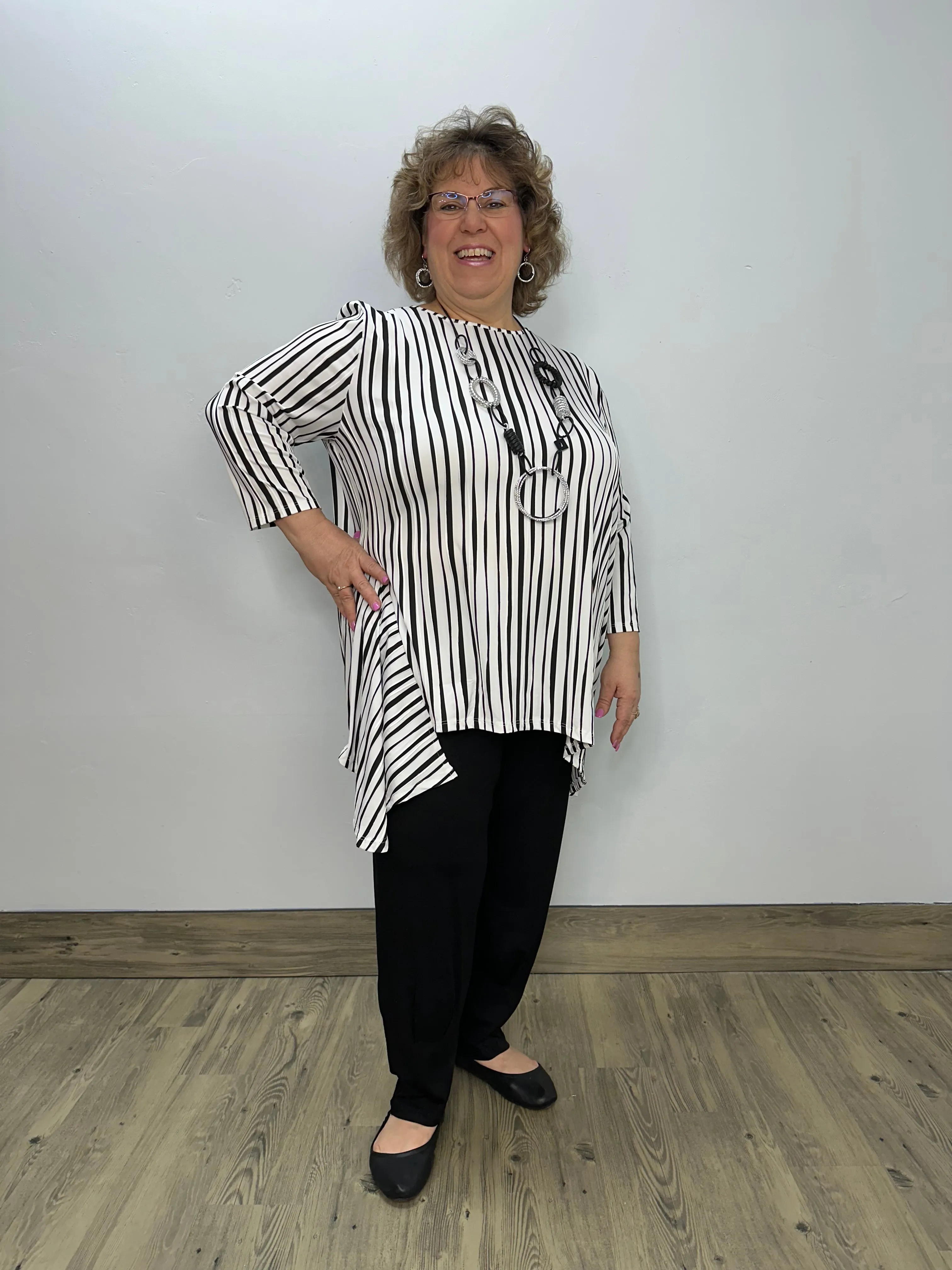 Black and White Stripe Dre Tunic