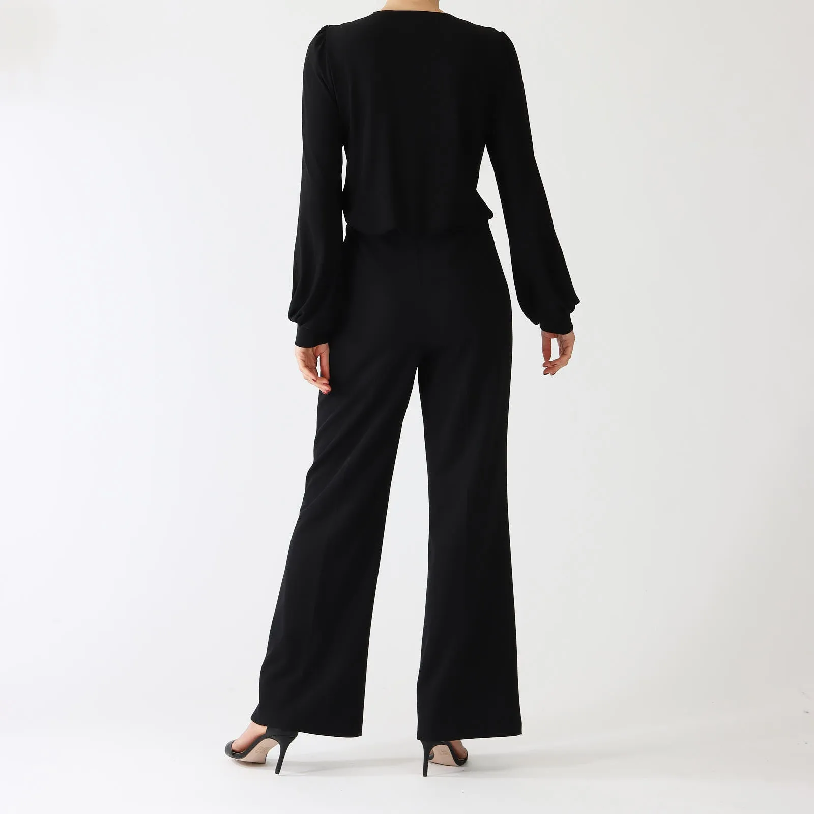 Black Button Flared Pants