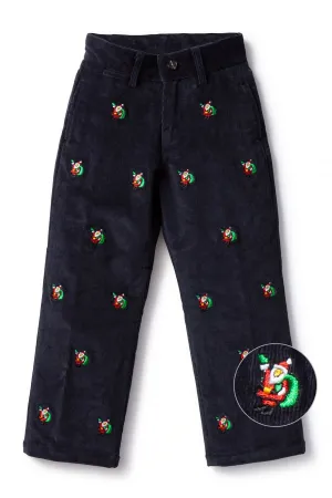 Boys Beachcomber Corduroy Pant Nantucket Navy with Santa