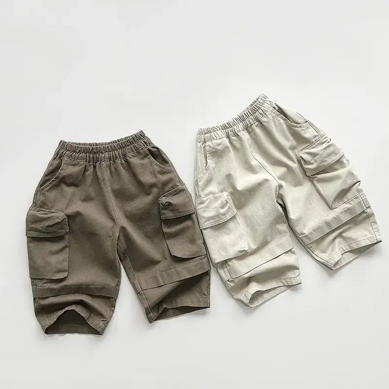 Boys Solid Pocket Cargo Pants