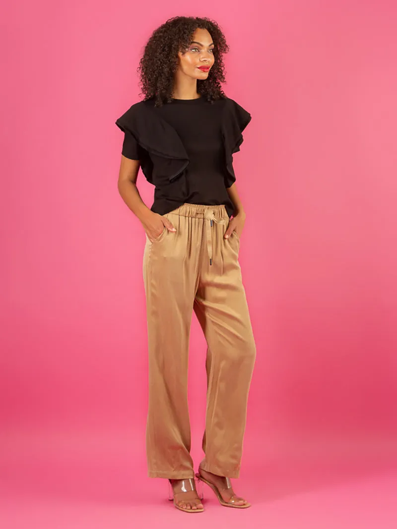 Cupro Relaxed Cut Pants