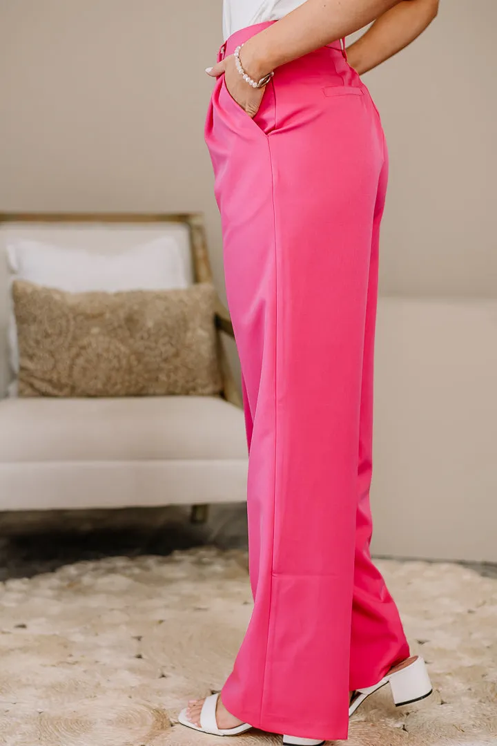 Cut Some Slack Wide Leg Dress Pants | Fuchsia