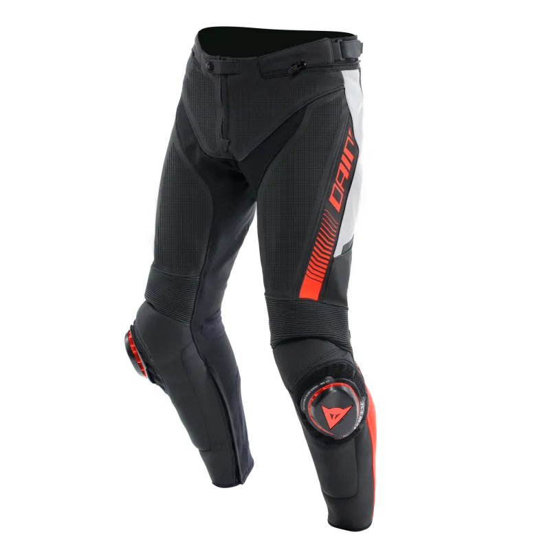 Dainese Super Speed Perforated Leather Pants Black/White/Red