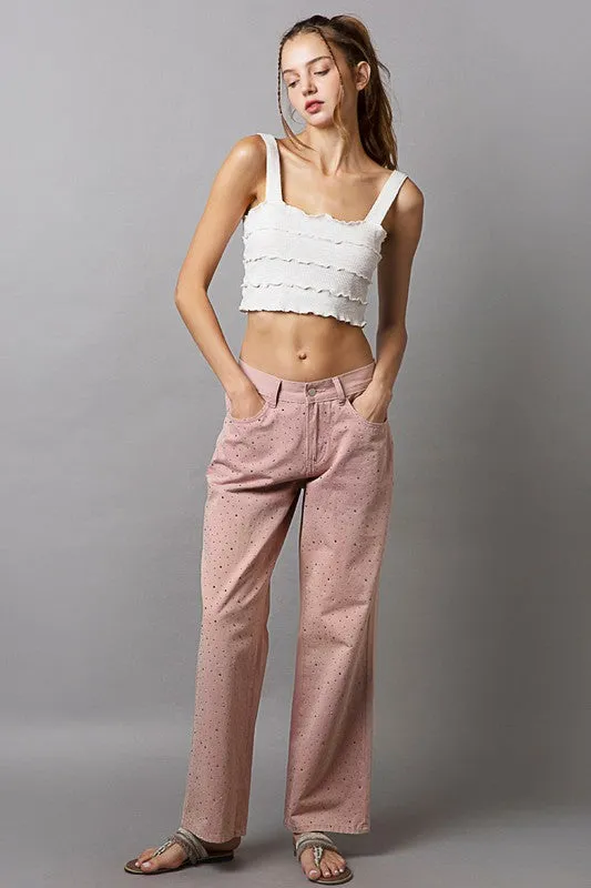 Embellishments Gradient Wide Leg Pants