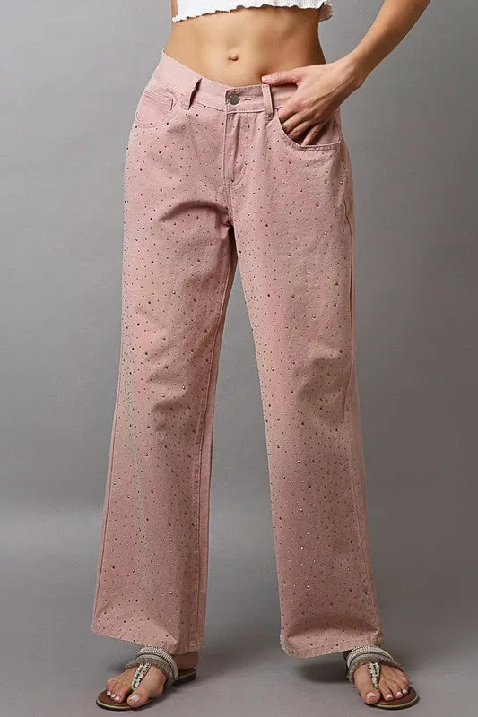 Embellishments Gradient Wide Leg Pants