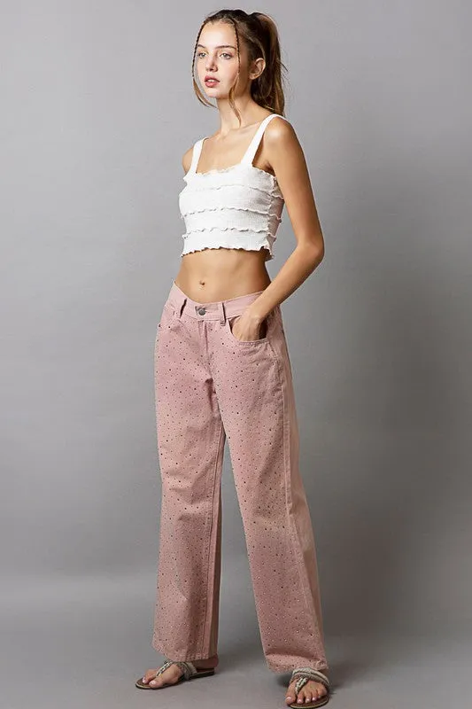 Embellishments Gradient Wide Leg Pants