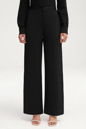 Essential Jersey Wide Leg Pants - Black