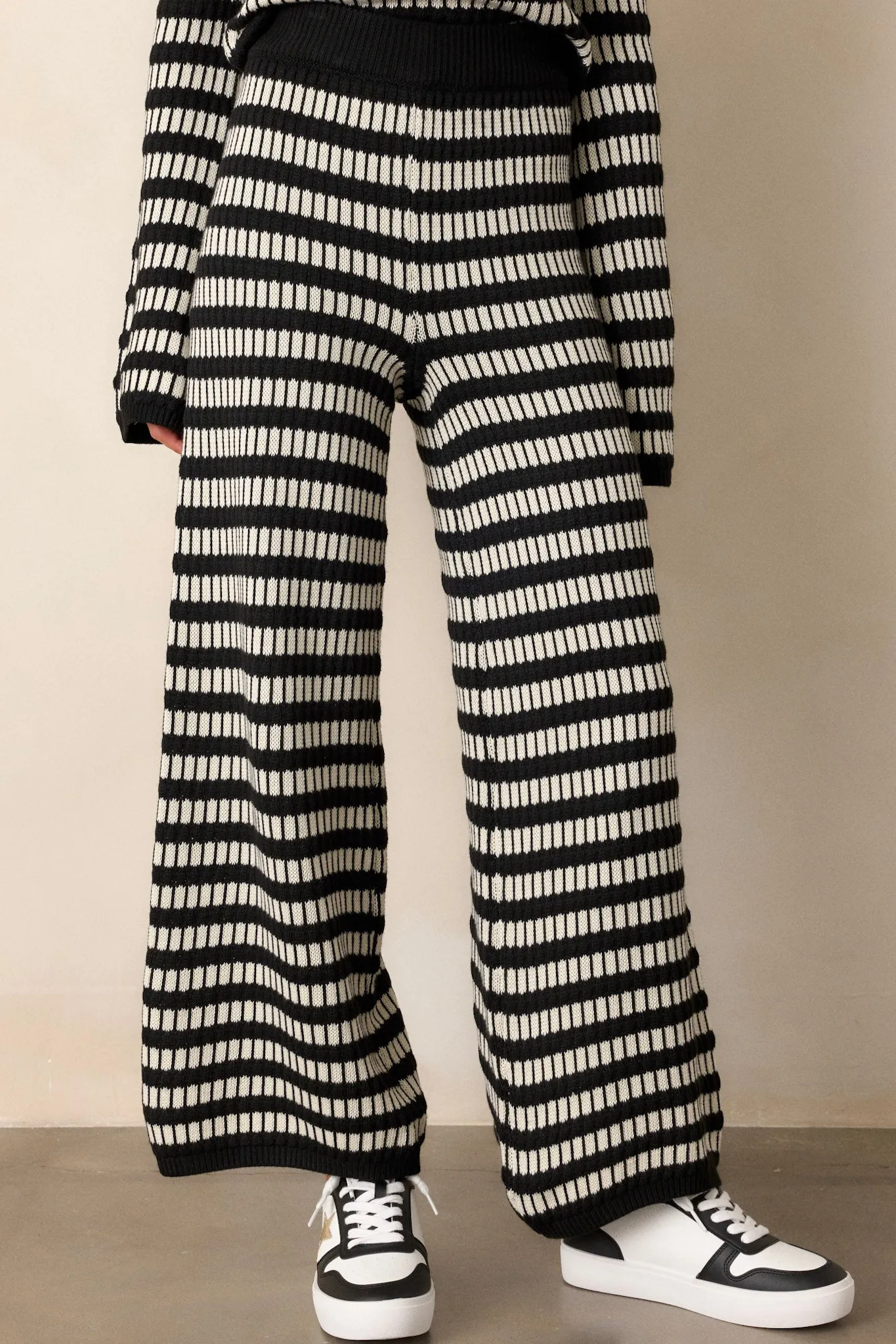 Ether Drift Black & Ivory Stripe Lounge Pants