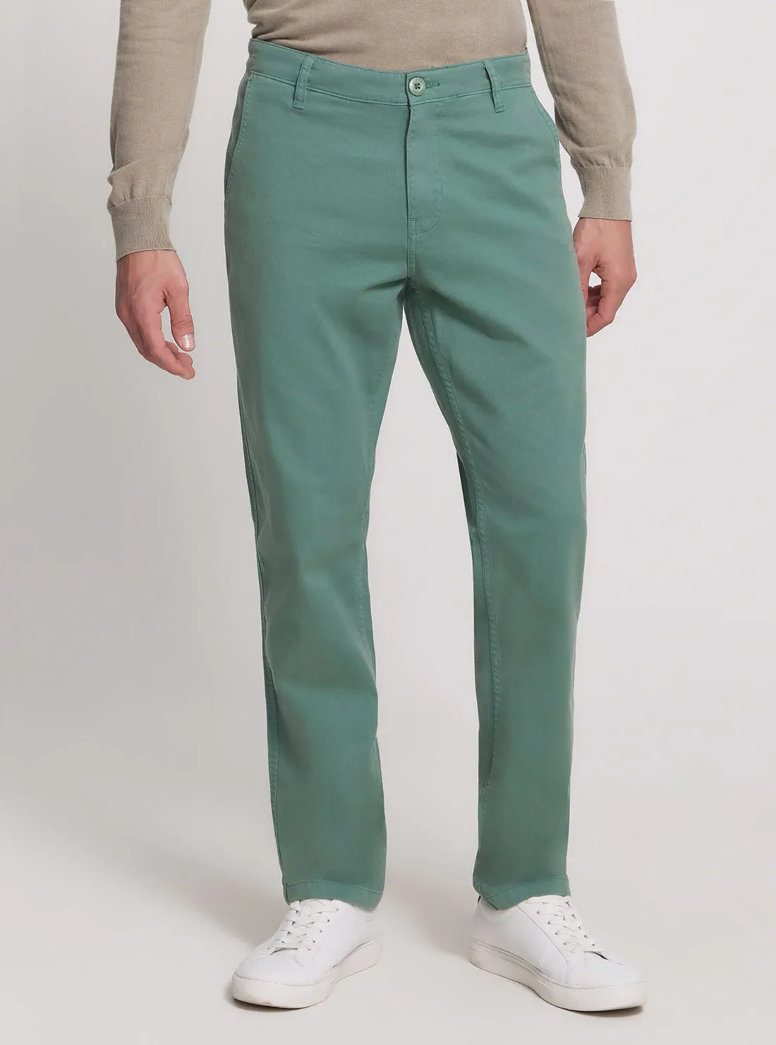 Green Mid-Rise Angels Chino Pants