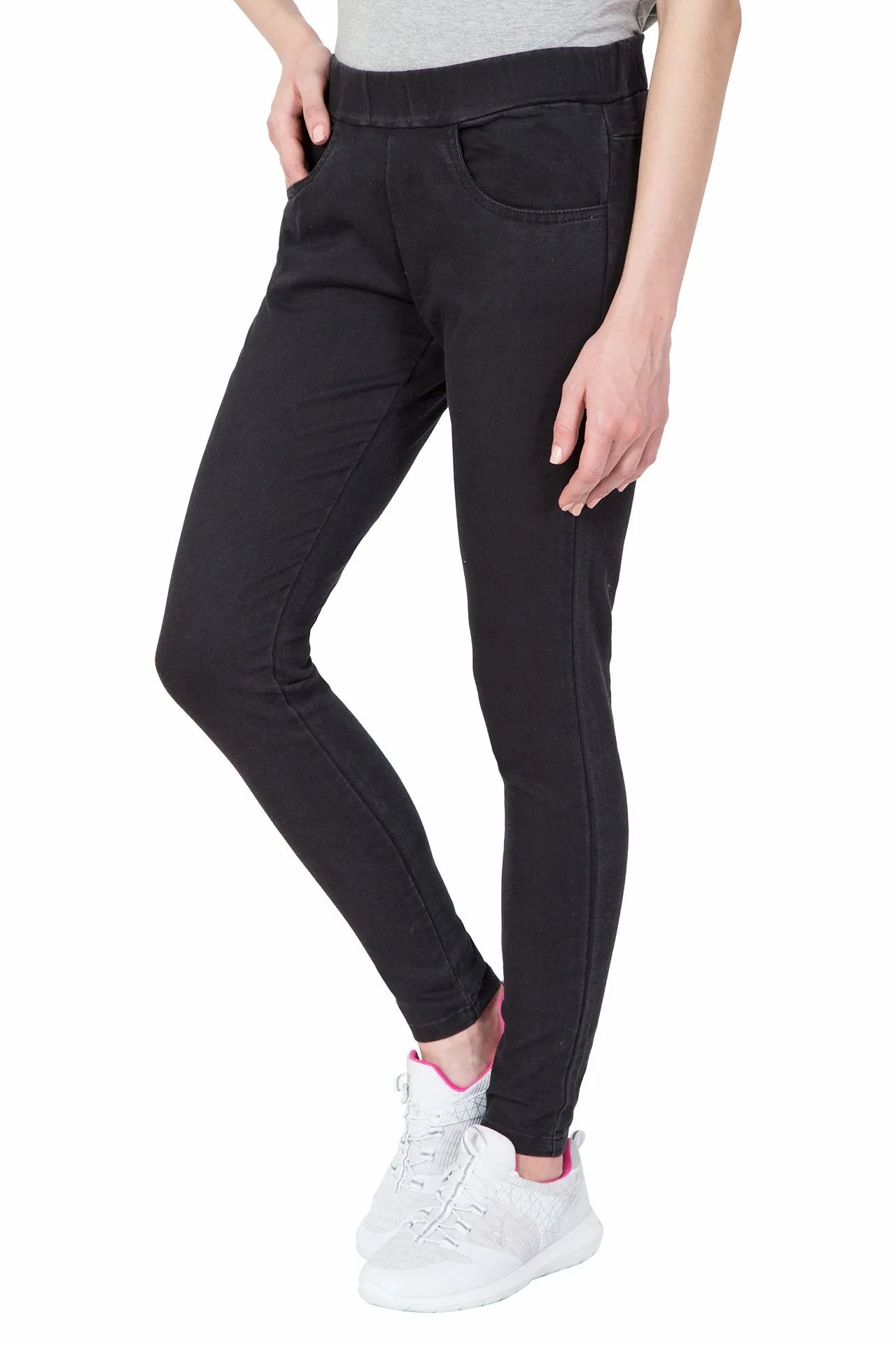 Kopyneko Women's Denim Black Lycra Jeggings