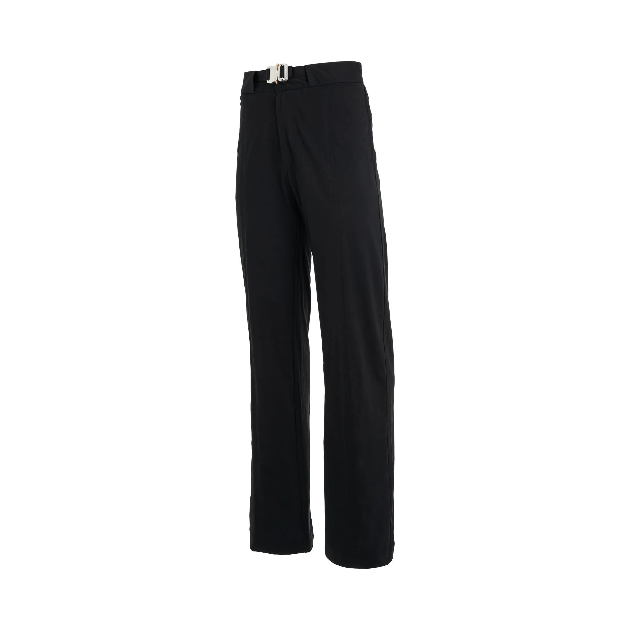 Lightweight Cotton Buckle Pants in Black