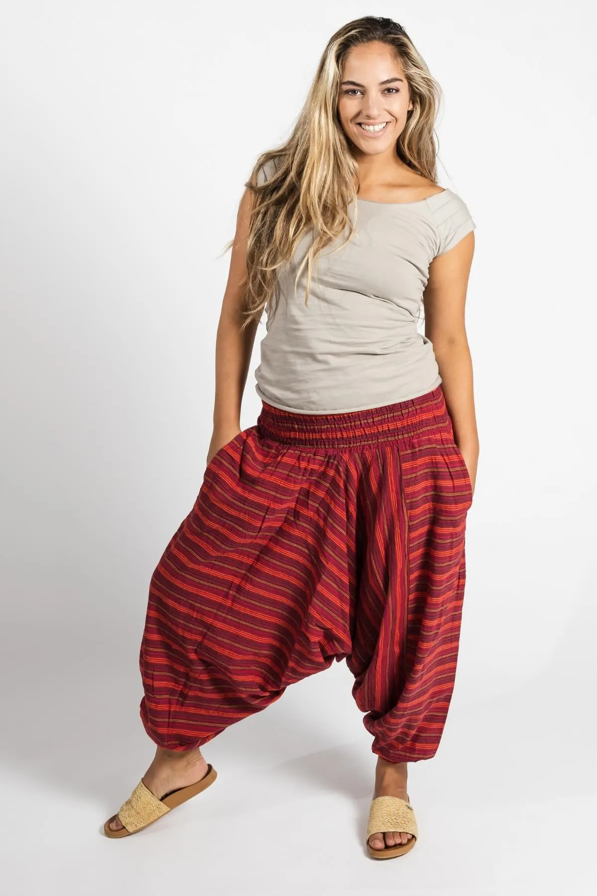 Low Crotch Pants - Striped