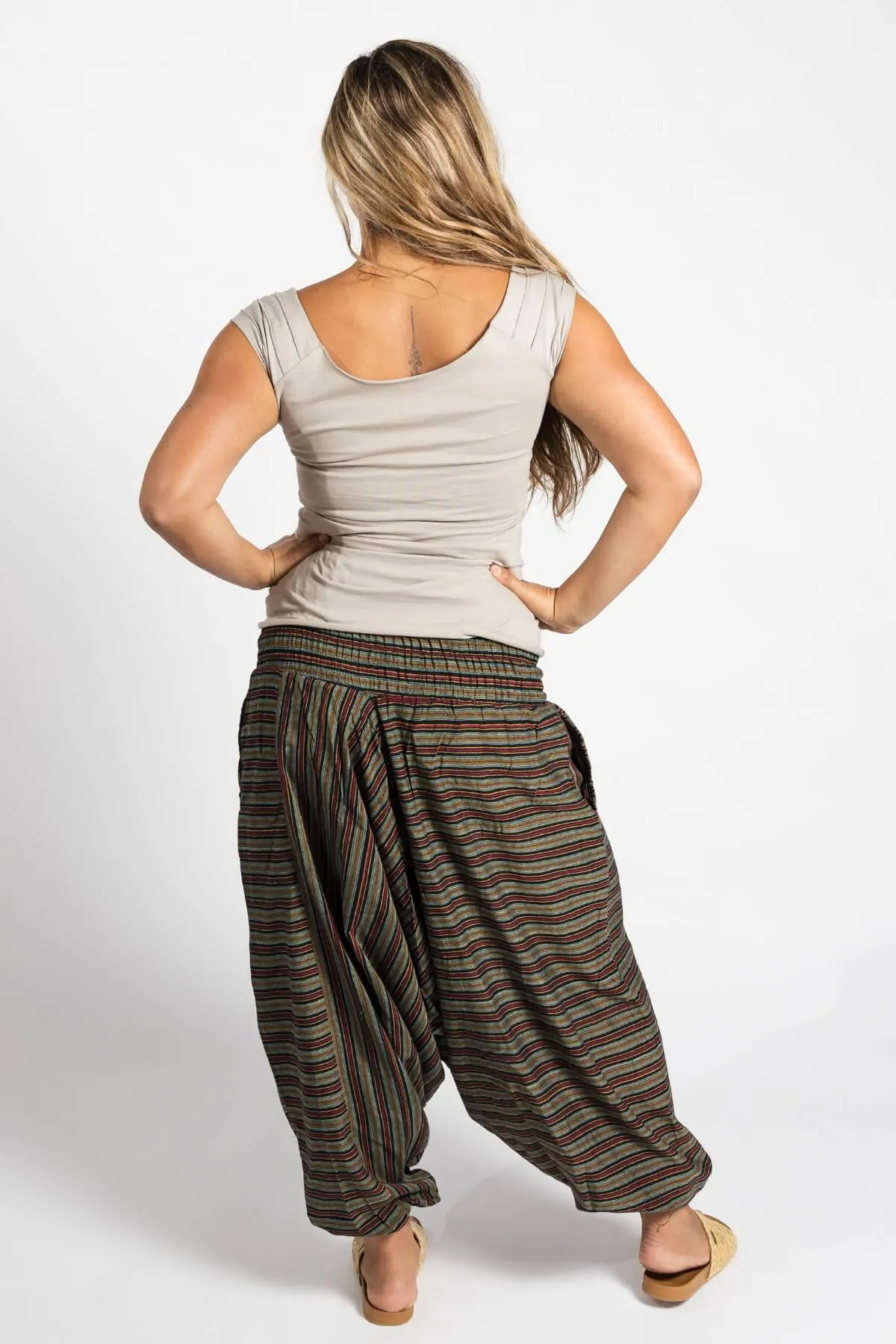 Low Crotch Pants - Striped