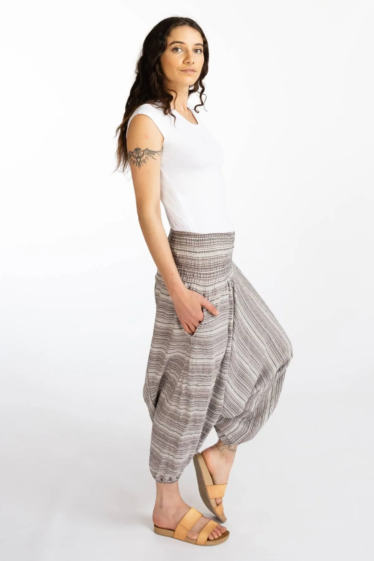 Low Crotch Pants - Striped