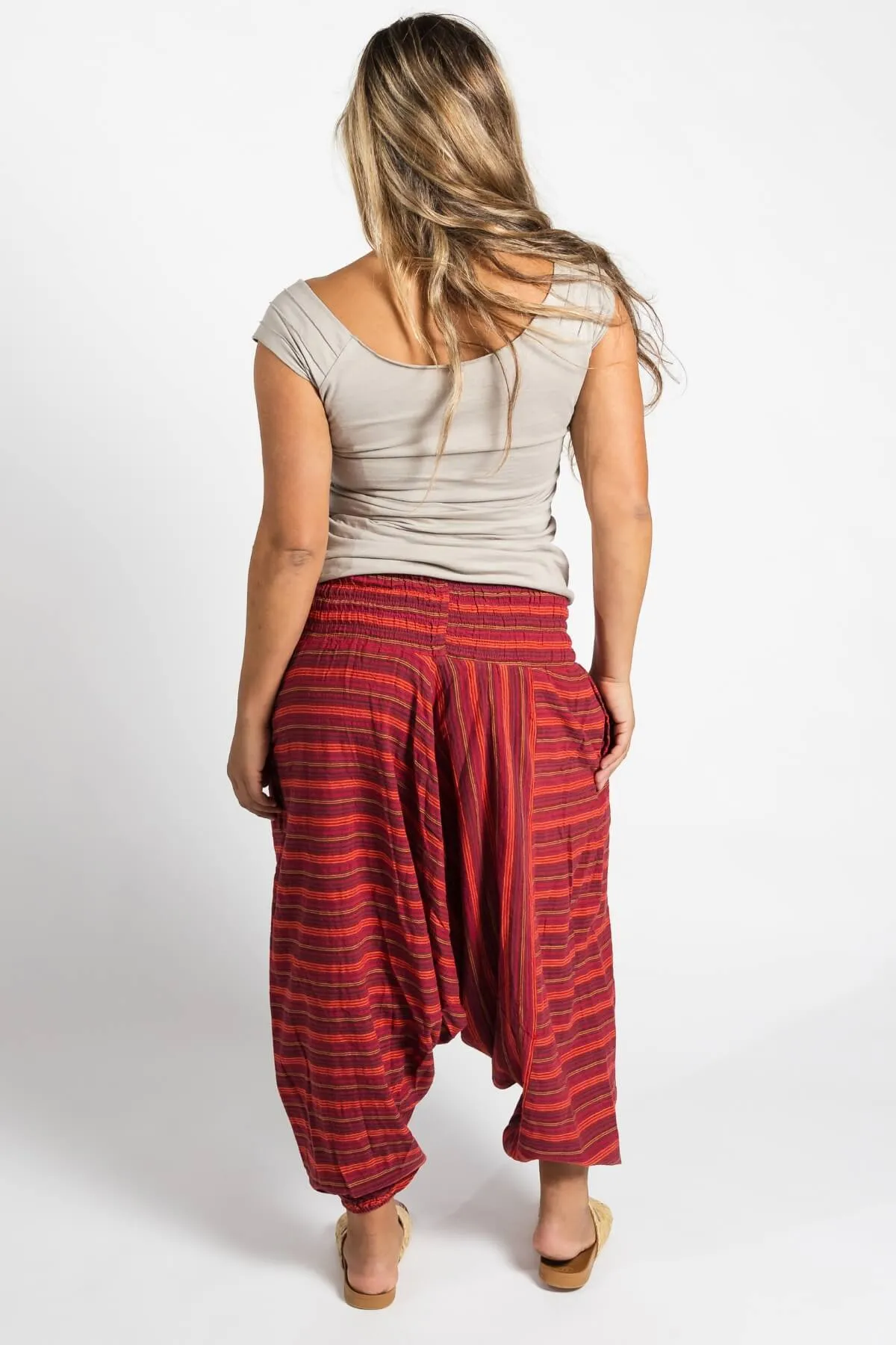 Low Crotch Pants - Striped