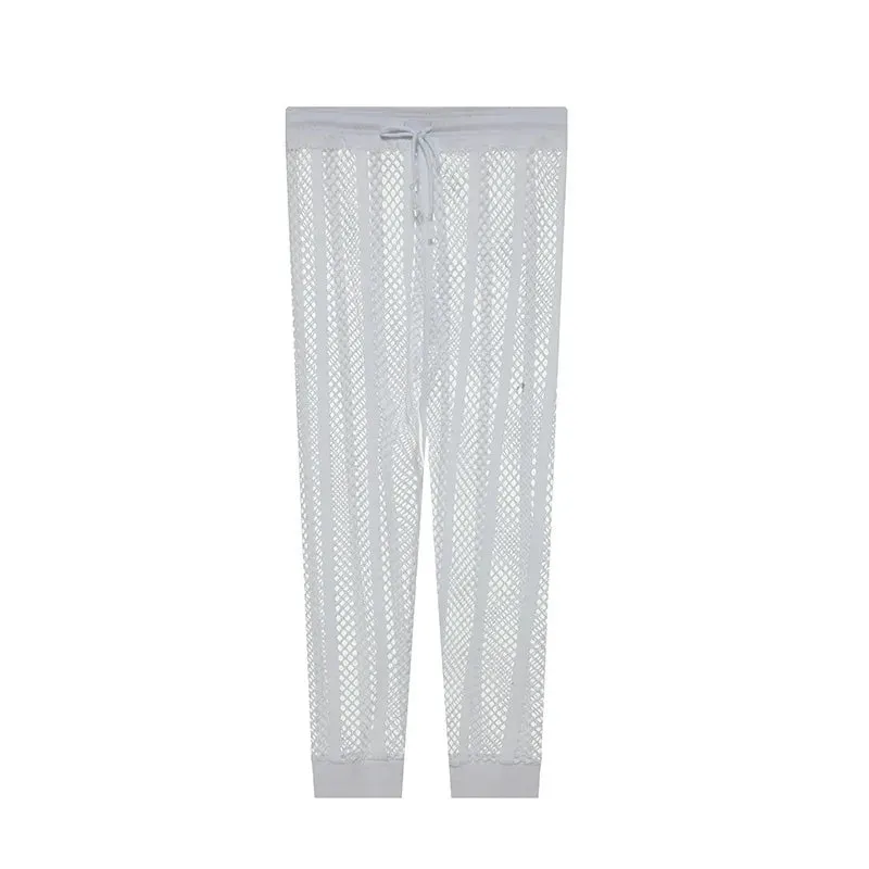 Men's Breathable Mesh Ankle-Tied Lounge-Pants