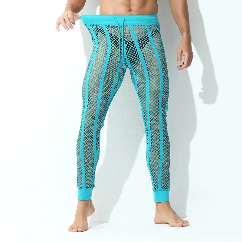 Men's Breathable Mesh Ankle-Tied Lounge-Pants