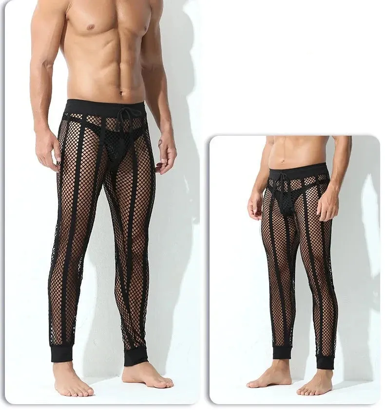 Men's Breathable Mesh Ankle-Tied Lounge-Pants