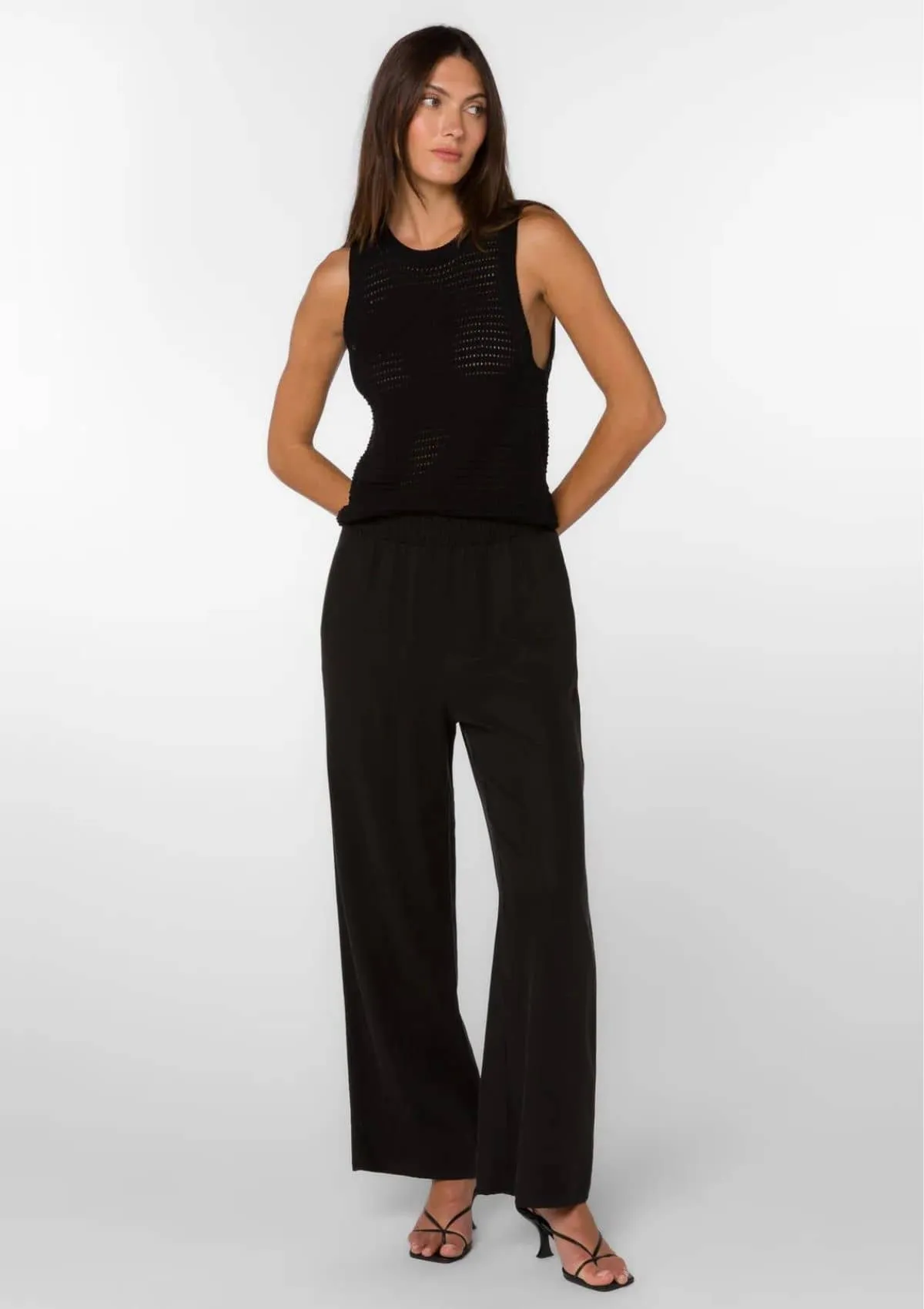 Morelia Pull-On Wide Leg Pants - Black