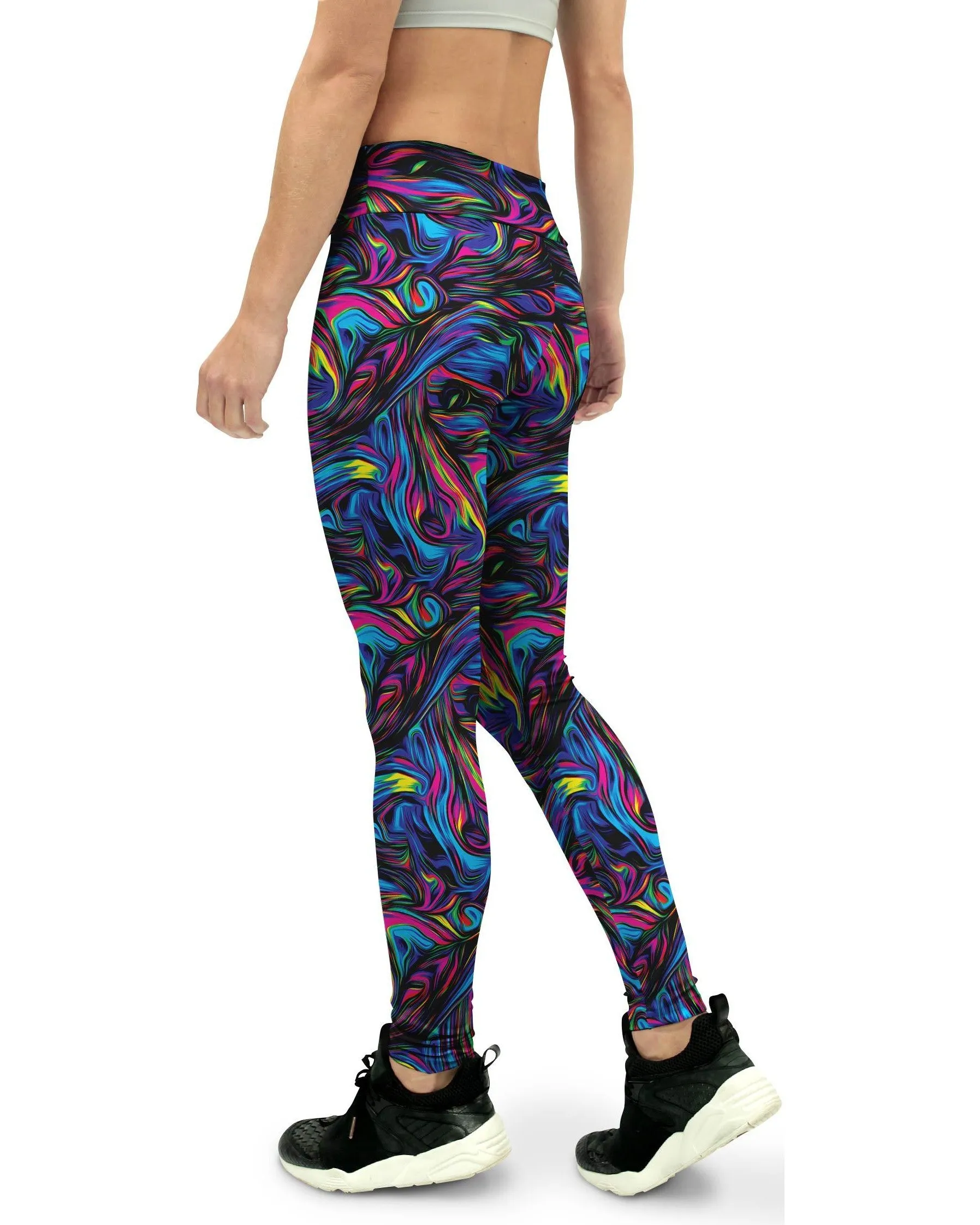 Psychedelic Neon Paint Yoga Pants