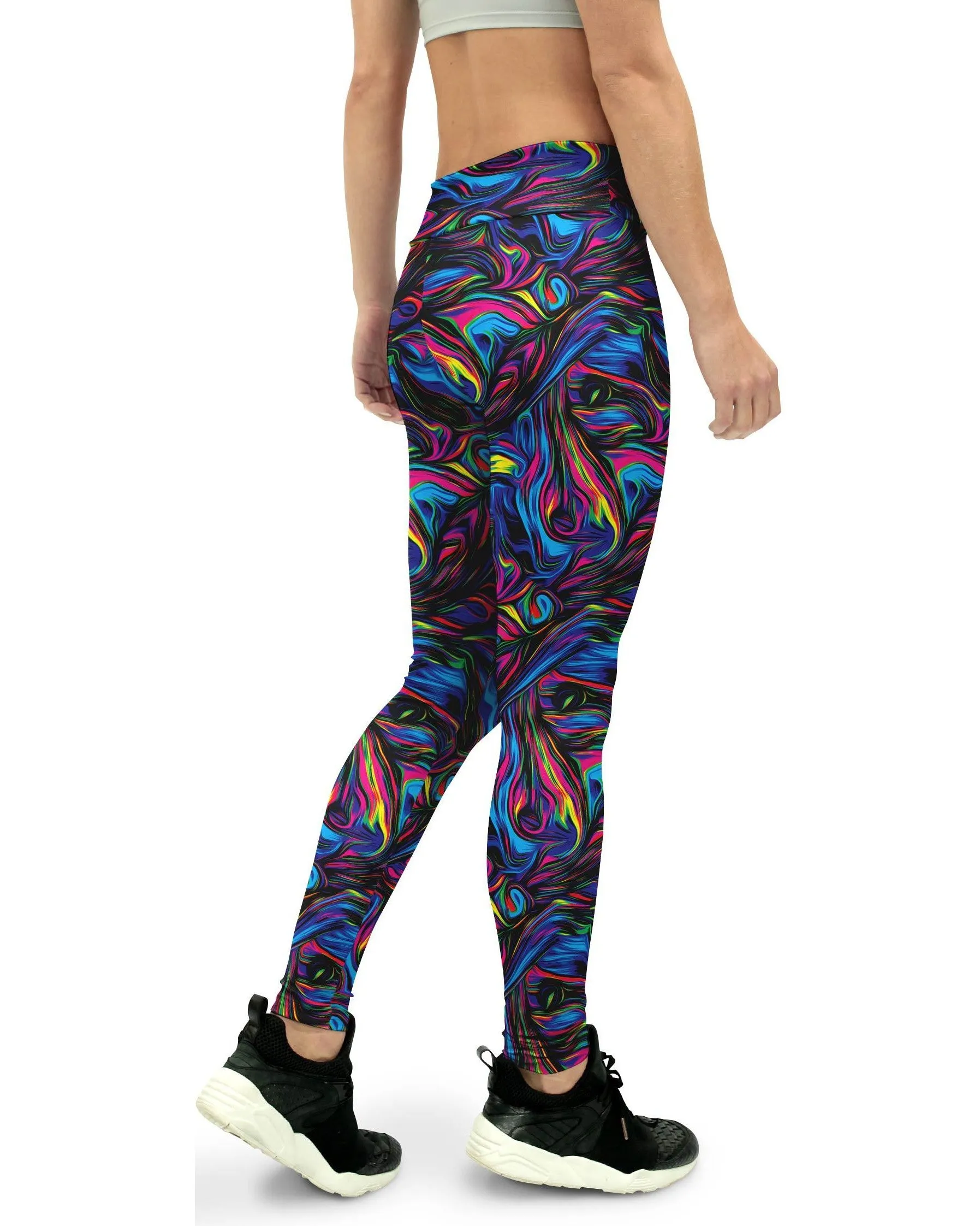 Psychedelic Neon Paint Yoga Pants