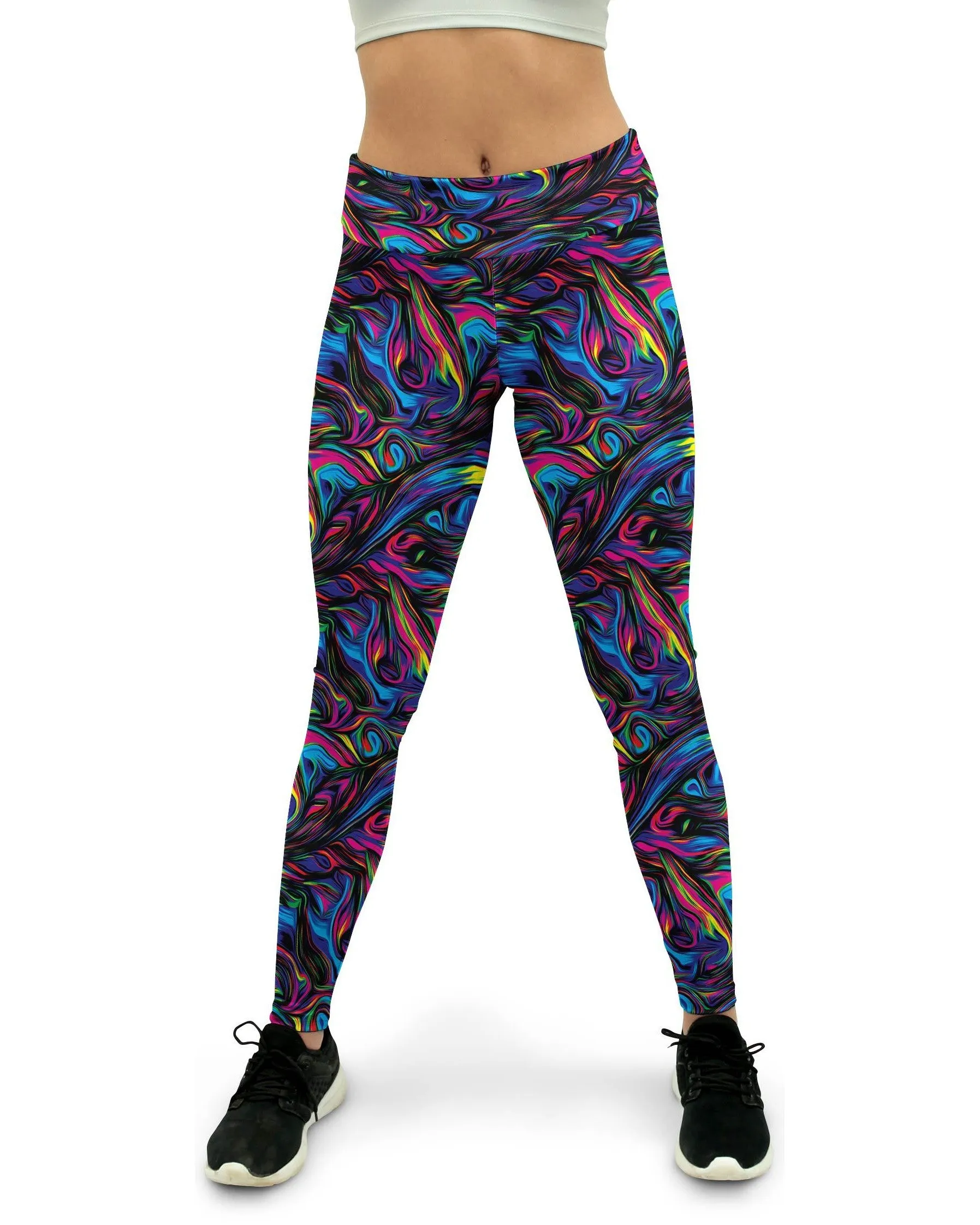 Psychedelic Neon Paint Yoga Pants