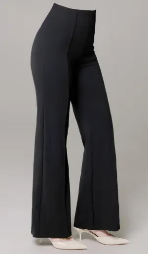 Riva Tailored Stretch Flared Pants - Black