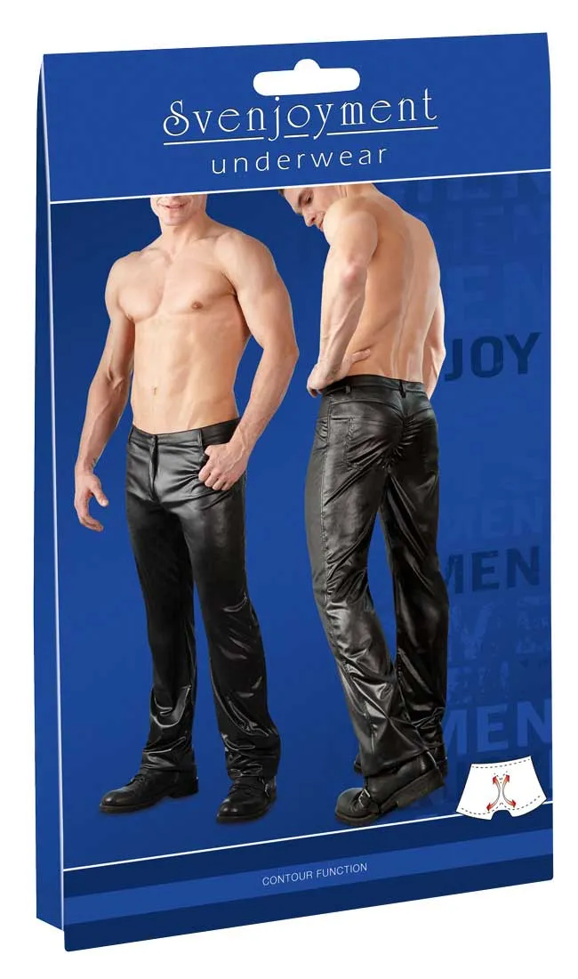 Svenjoyment Back Shaping Vinyl Pocket Pants Black 2140160 Size L