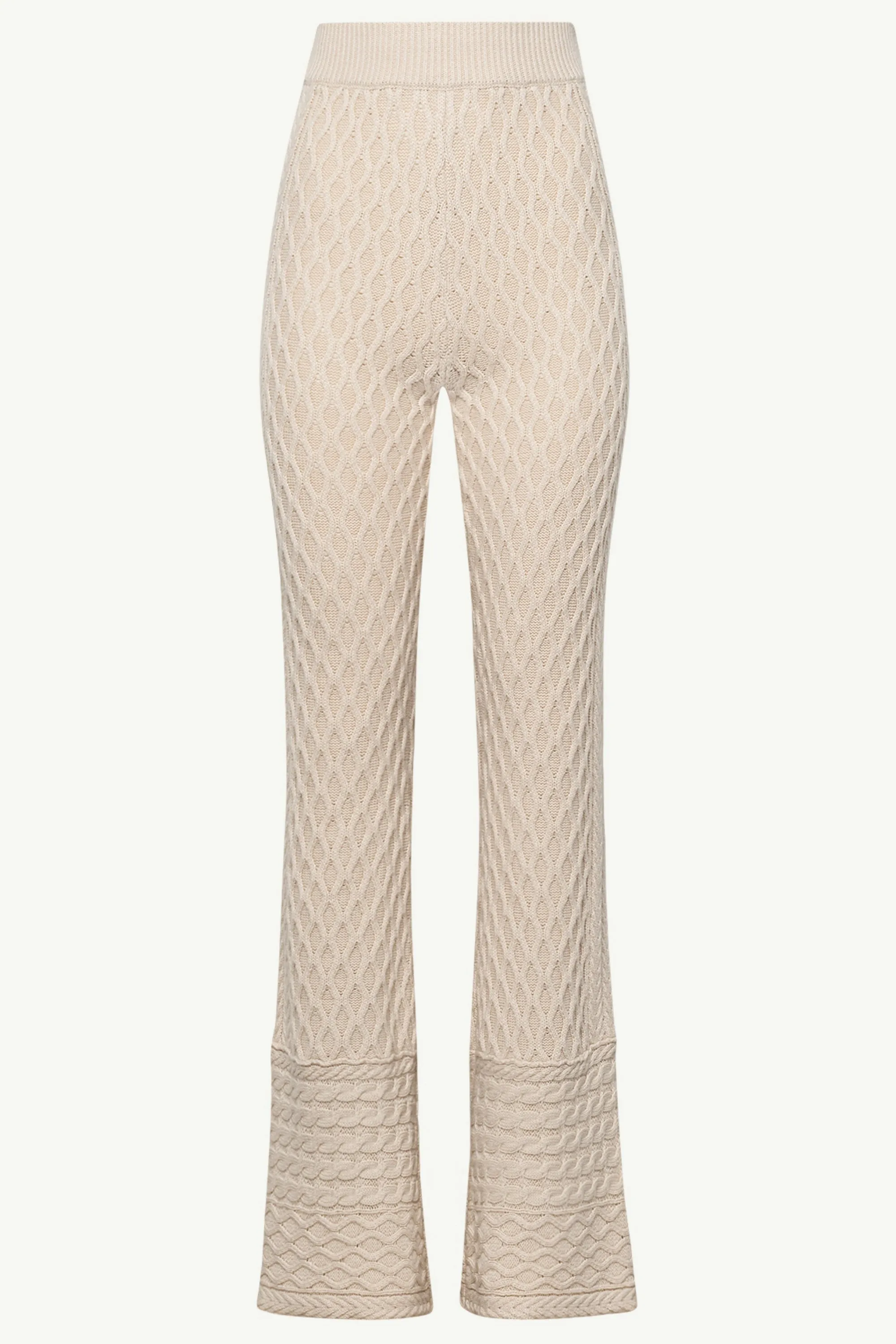 Vanessa Diamond Knit Wide Leg Pants - Off White