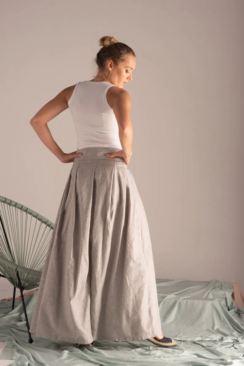 Wide Leg Linen Pants