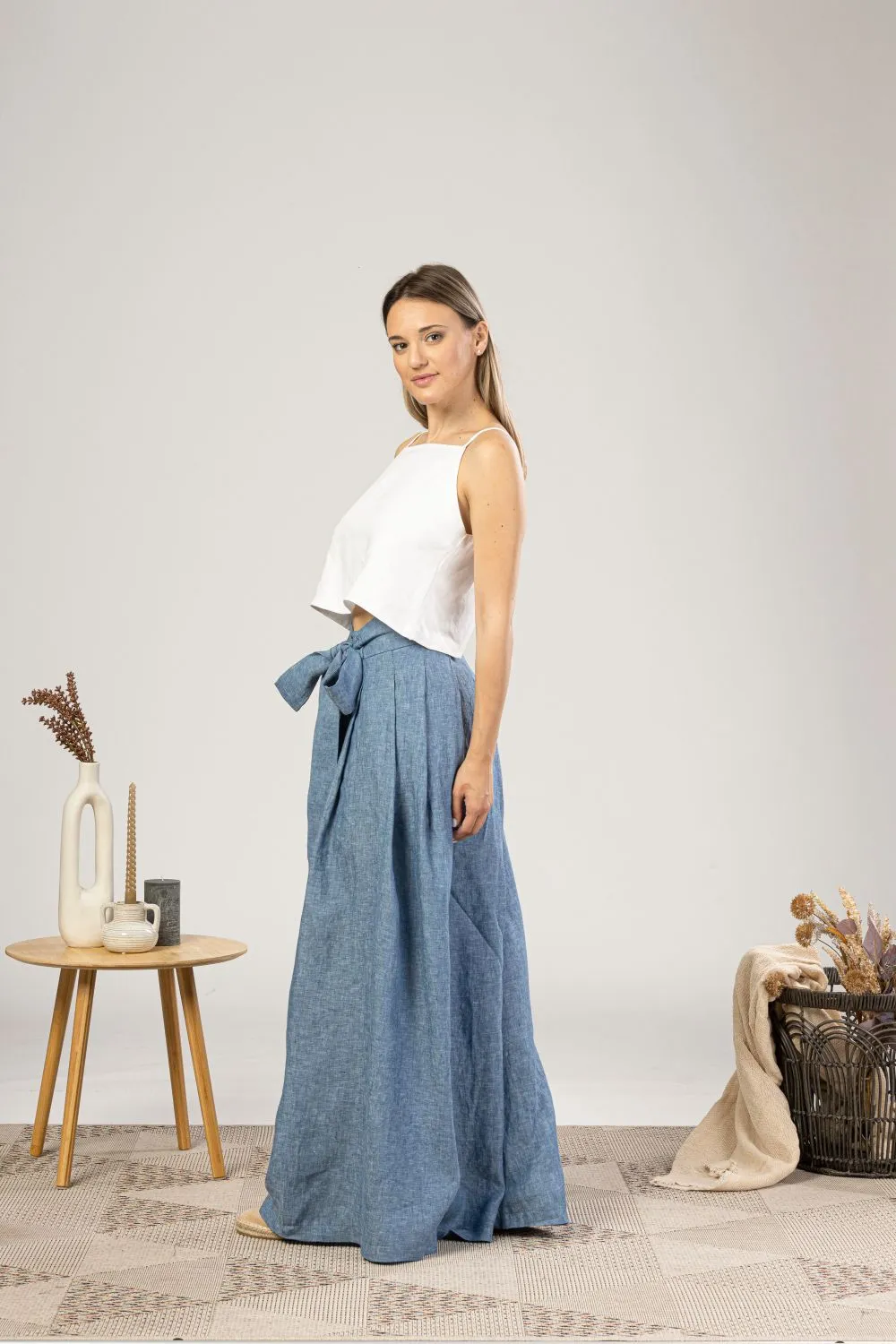 Wide Leg Linen Pants