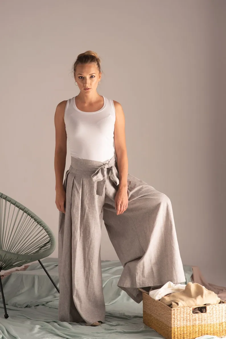 Wide Leg Linen Pants