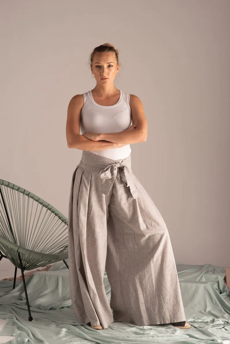 Wide Leg Linen Pants