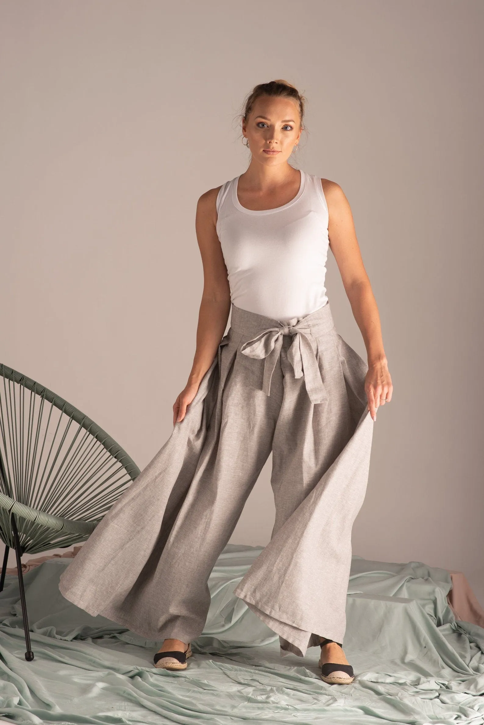 Wide Leg Linen Pants