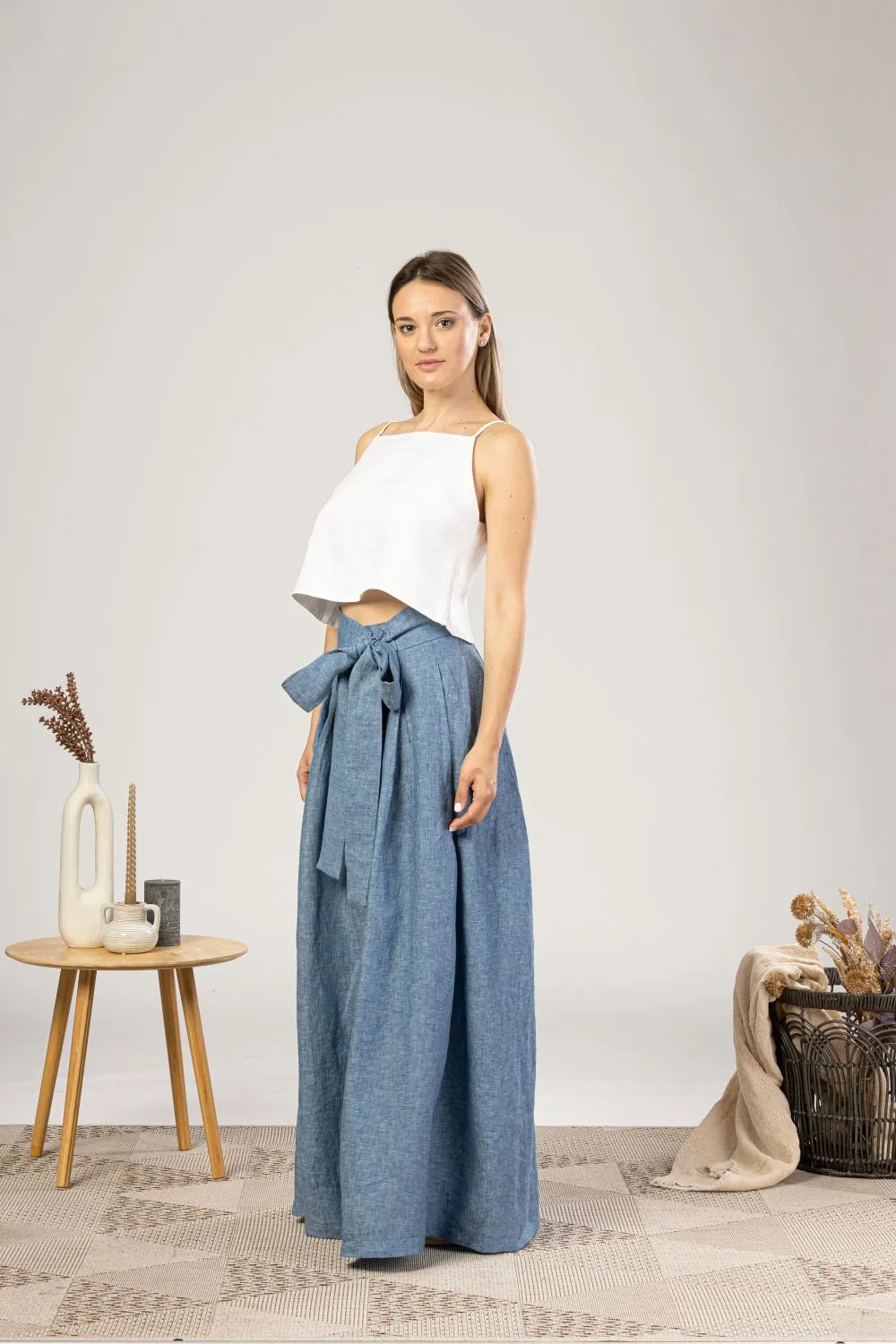 Wide Leg Linen Pants