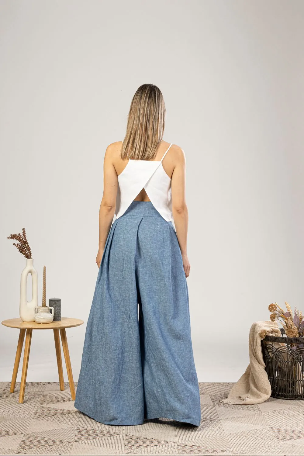 Wide Leg Linen Pants