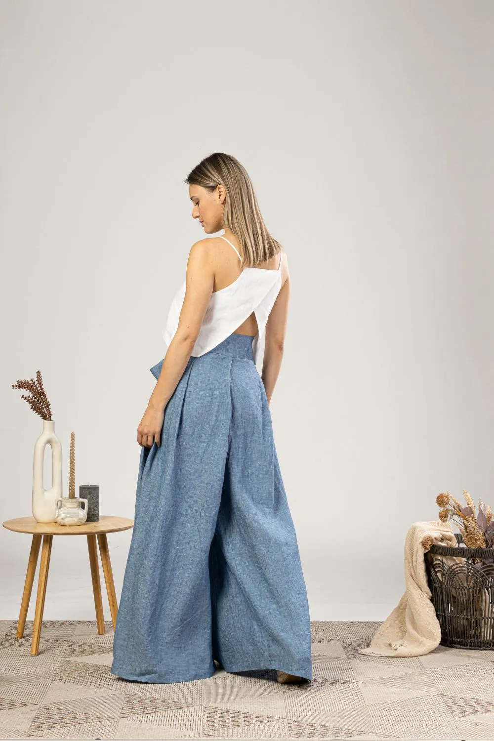 Wide Leg Linen Pants