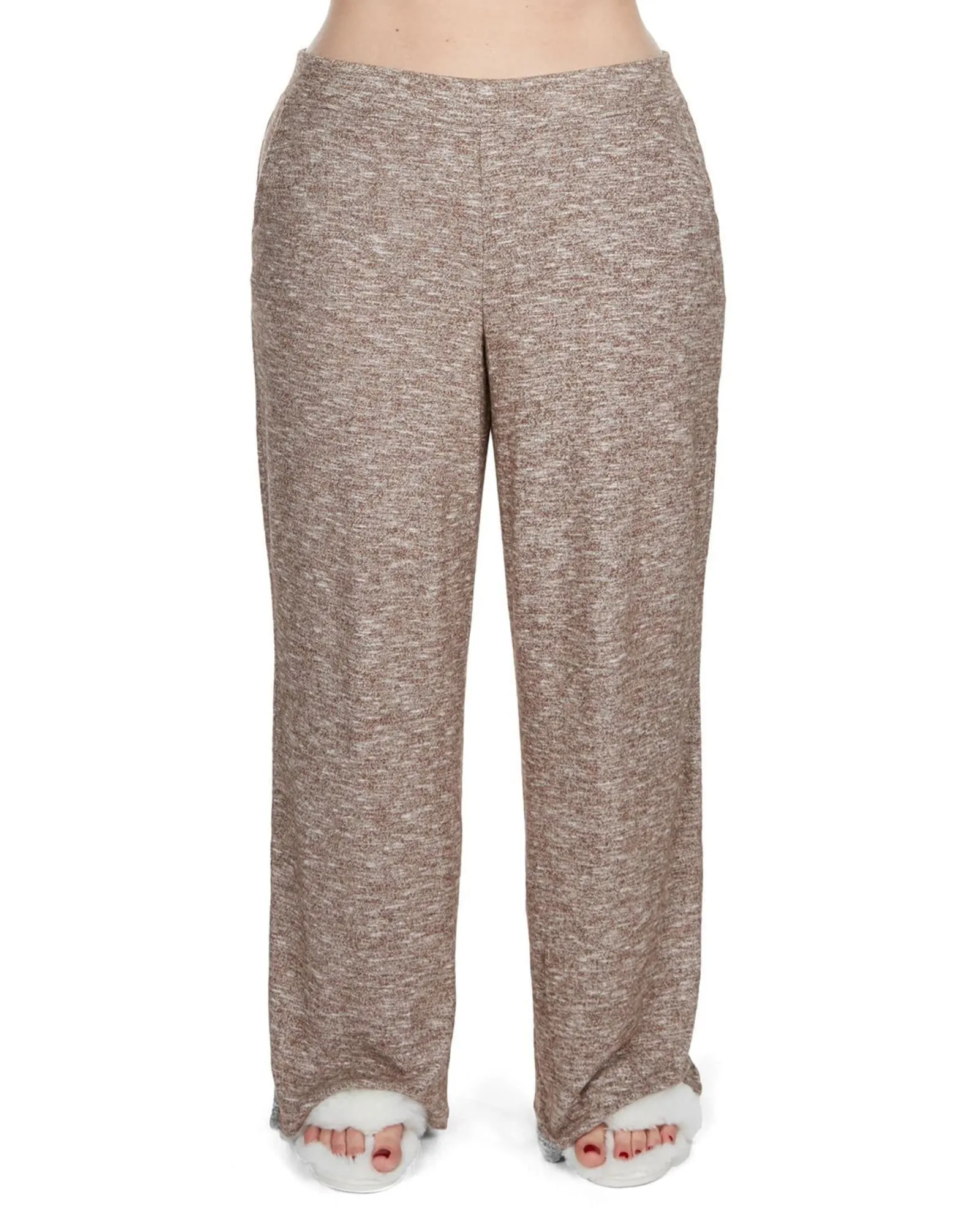 Women's Hacci Wide Leg Soft Lightweight Lounge Pants | Pebble Brown